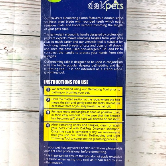 DakPets dematting comb, NEW - Picture 5 of 5